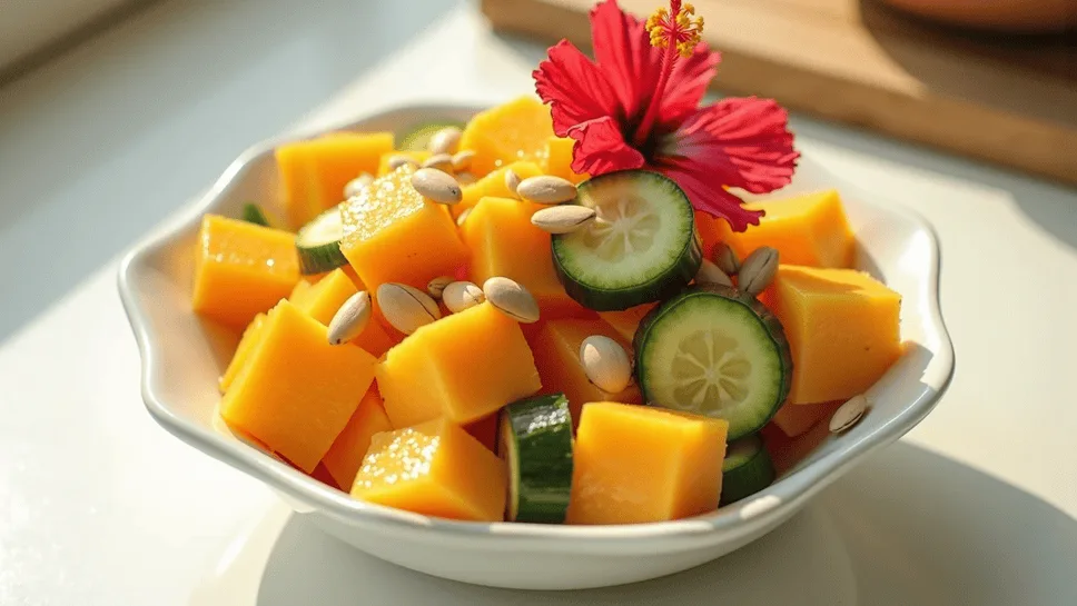 mango cucumber low histamine vegan breakfast bowl
