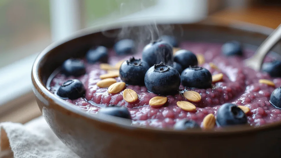 warm quinoa porridge with blueberries low histamine breakfast