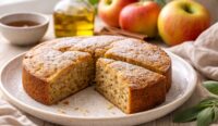 Low histamine cake with olive oil made with fresh apples, soft texture, dairy-free and gut-friendly dessert for histamine intolerance