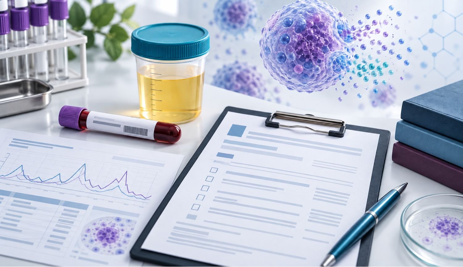 Blood and urine samples for mast cell activation syndrome test representing MCAS testing